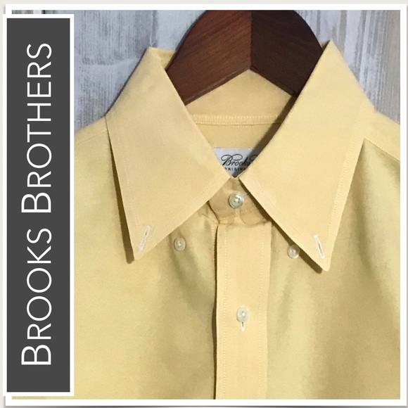 💙Brooks Brothers Men’s Button Down Shirt in Yellow GUC - Picture 2 of 6